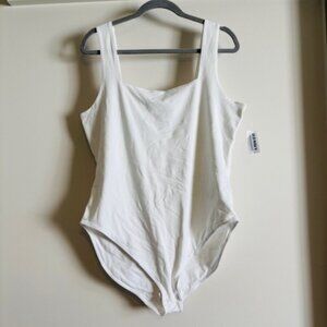 NWT Square-Neck Tank Top Bodysuit Old Navy XXL White